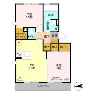 プランドール谷中 D【2階】の間取り