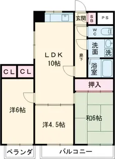 シティハイム田町【401号室】の間取り