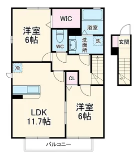グランディール B【1階】の間取り