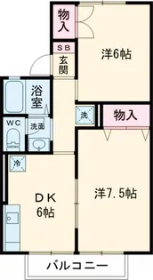 プリムヴェールC【201号室】の間取り