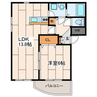 サンライズ【2階】の間取り