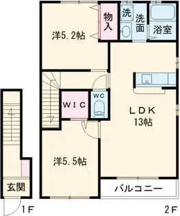ラ・アムール【201号室】の間取り