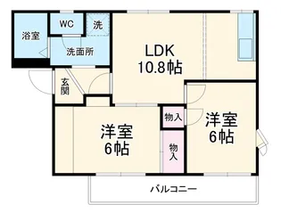 ドミールN 1棟【D号室】の間取り