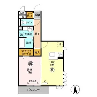 メルヴェーユ三郷中央 B【3階】の間取り