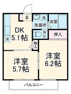 ルミエール・ナガイ【1階】の間取り