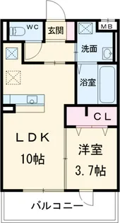 クリア トゥレス B棟【1階】の間取り