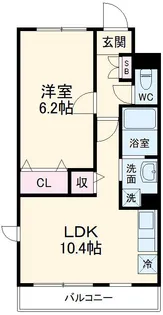 ディアコート【201号室】の間取り