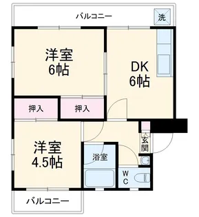 海老名三紫コーポ【2階】の間取り