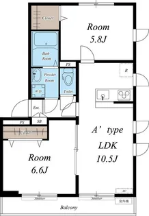 リブリ・緑ヶ丘Ⅰ【1階】の間取り