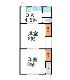 長坂アパート【I号室】の間取り