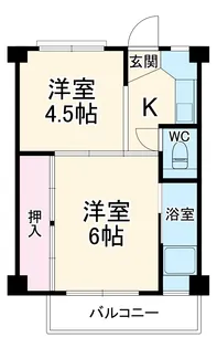 ビレッジハウス古和釜1号棟【1階】の間取り