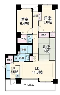 グランコート習志野駅前【6階】の間取り