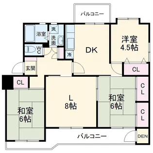船橋グリーンハイツ8号棟【5階】の間取り