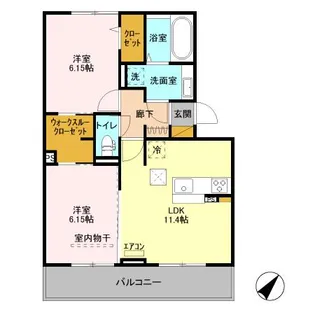 ハピネスB【1階】の間取り