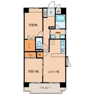 アムール・U-2【6階】の間取り