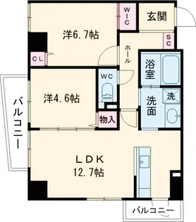Sunny Side Forest【5階】の間取り