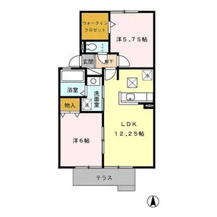 ウエストリバー【1階】の間取り