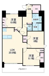 ロイジェント日吉【13階】の間取り