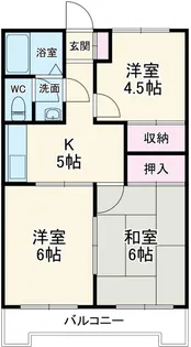 越・ゴールデンフラット【2階】の間取り