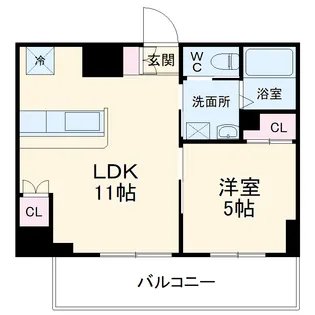 ロータス本陣通【7階】の間取り