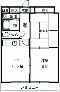 マンション丸清【3階】の間取り