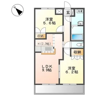 カーサ・デ・成田A【102号室】の間取り