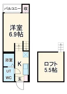 La Mer Bleu【2階】の間取り