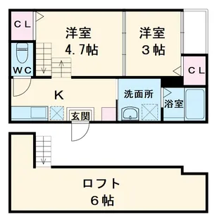 Reveur Ametrine【202号室】の間取り