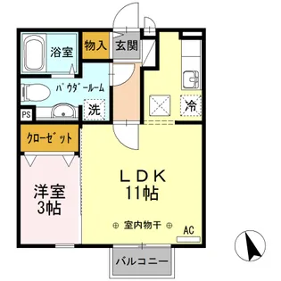 クレセントB【1階】の間取り