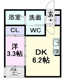 ハーモニーテラス中島町【2階】の間取り