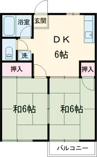 パールハイツD棟【2階】の間取り