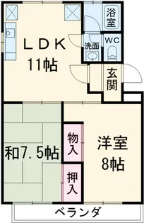 箕ノ手ハイツB棟【3階】の間取り