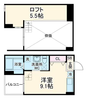 ベーネ本陣【2階】の間取り