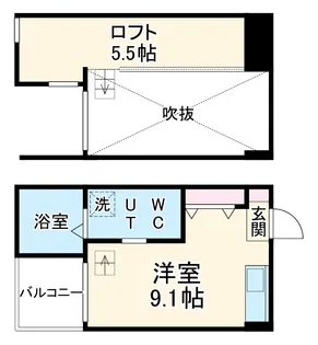 ベーネ本陣【2階】の間取り