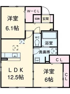 フィオーレ【1階】の間取り