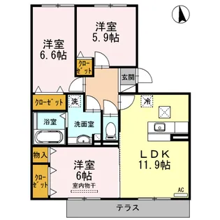 エス プラージュ【3階】の間取り