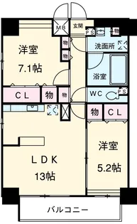 グランディール名古屋【8階】の間取り