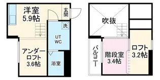 プランドール本地通【202号室】の間取り
