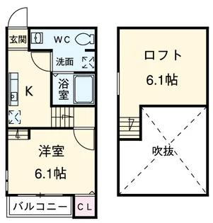 ドヌールⅤ 草薙【207号室】の間取り