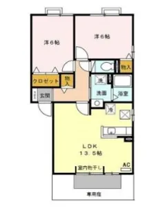 アスコット【1階】の間取り