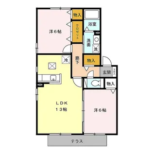 アスコット【1階】の間取り