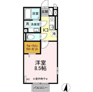 ルインズ・イン・マルヤマB【2階】の間取り