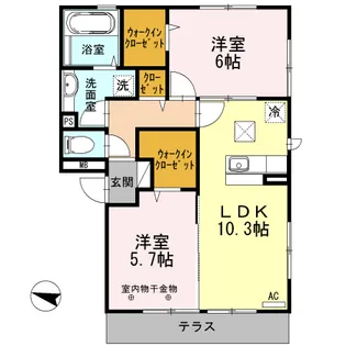 カーサ青井【1階】の間取り