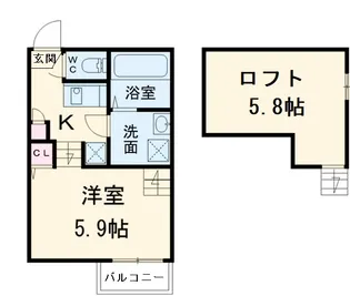 レーヴ・フルール【1階】の間取り