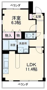 シャトルKITAYAMA 1【103号室】の間取り
