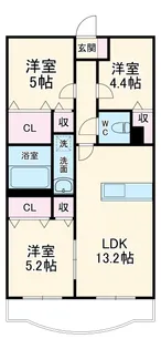 フォレストパーク高岡【3E号室】の間取り