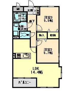 サンパティーク【3階】の間取り