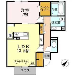 BRYANT PARK A【1階】の間取り