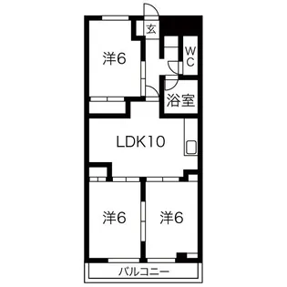 コーニッシュ西中島【7階】の間取り