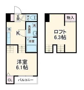 アルバーノ中村luxe【2階】の間取り